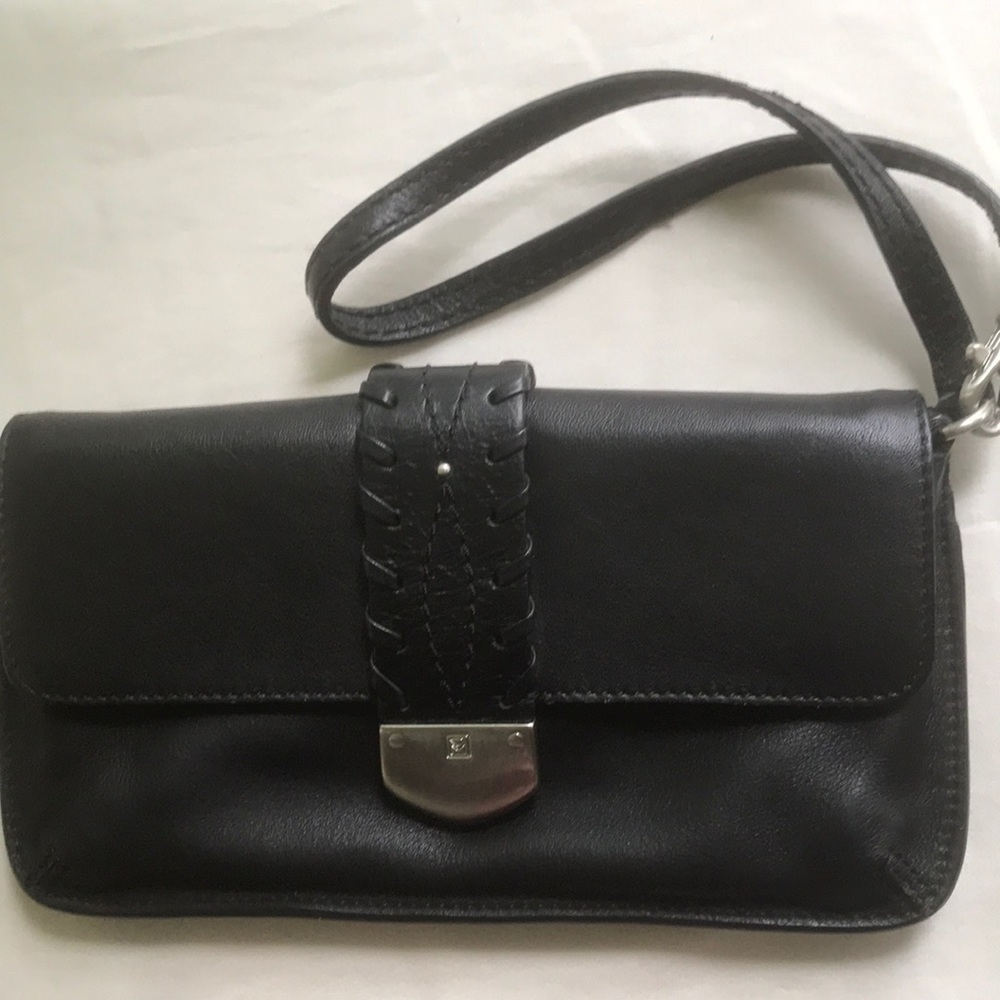 Michael Kors Black Leather Clutch/Wristlet